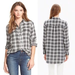 Madewell ex boyfriend plaid shirt size small